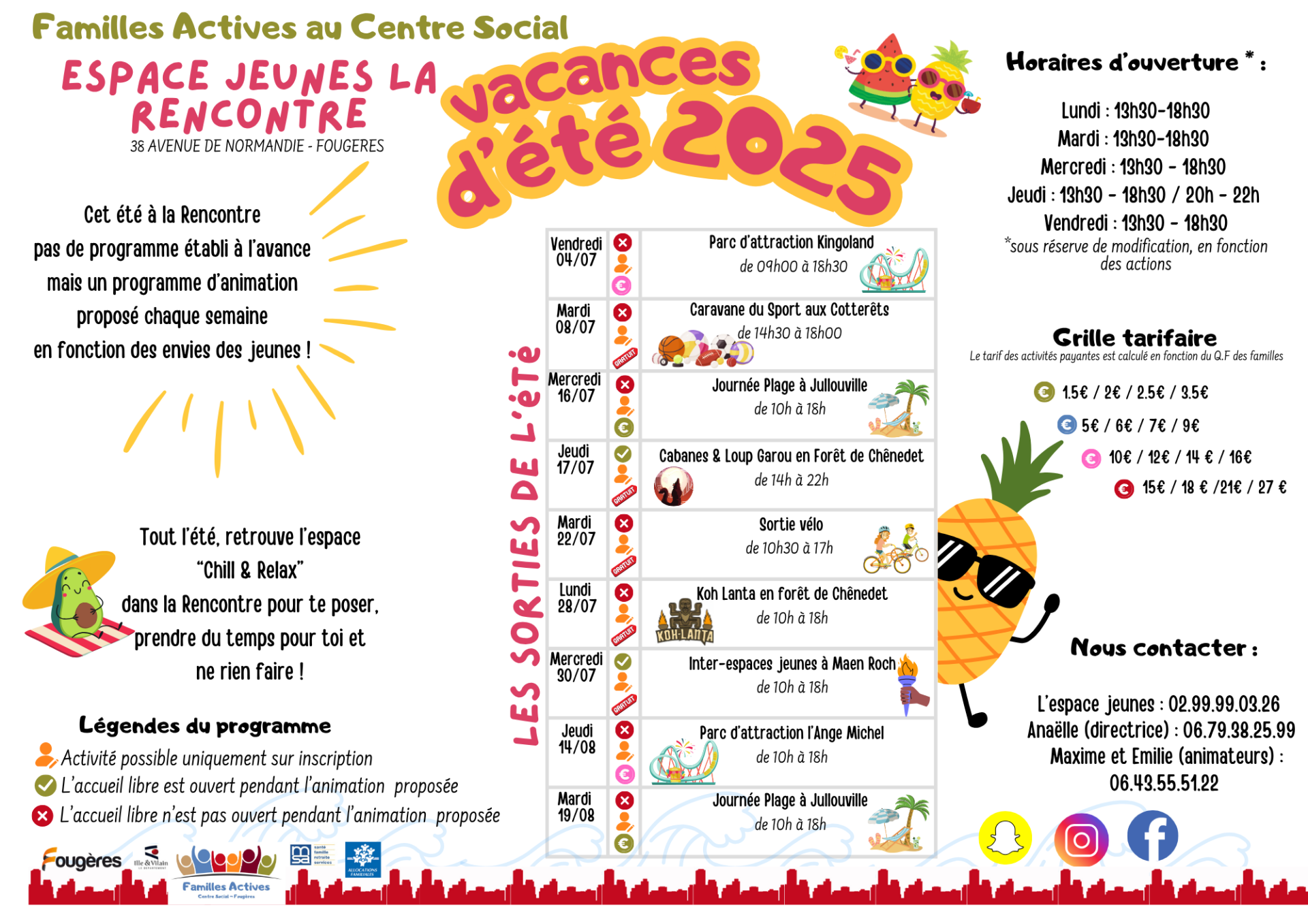 Planning vacances rencontre 2025